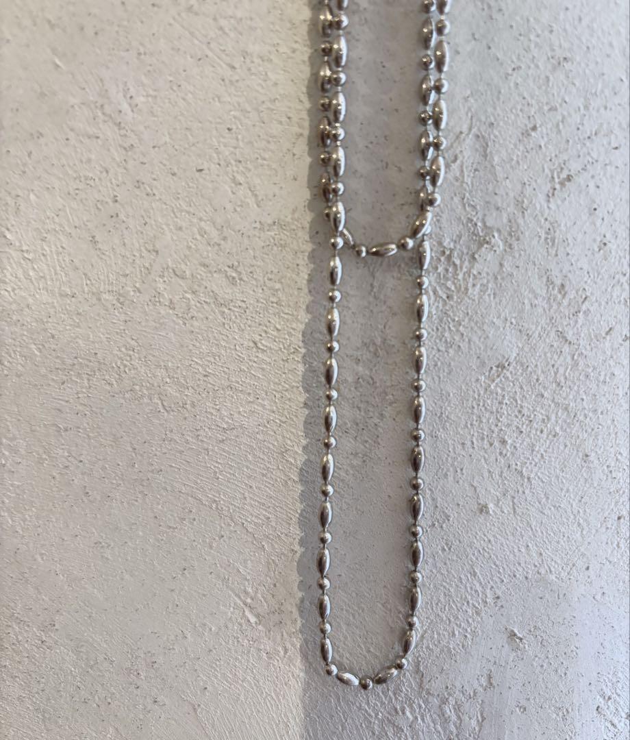 新品　GAGAN チェーンネックレス希少　ロング90センチ　シルバー
