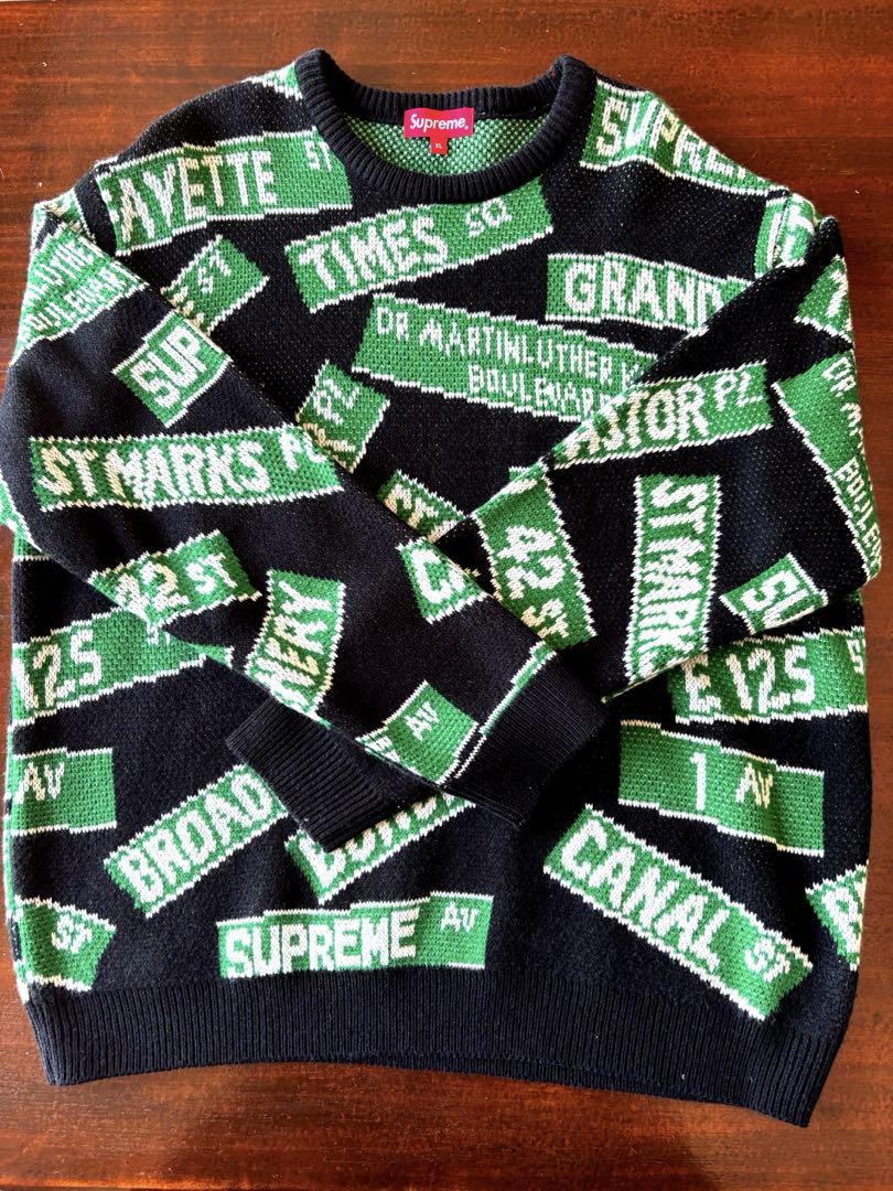 Supreme street signs sweater XL