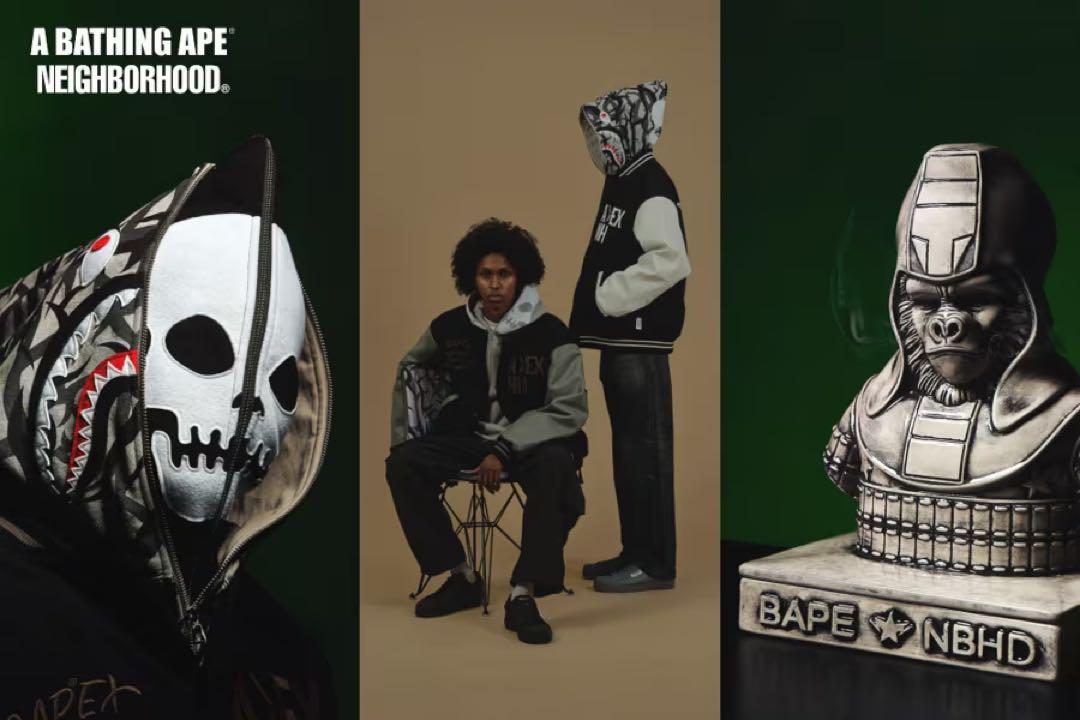 BAPE X NBHD - TRIAL CAMO TWO FACE HALF ZIP PULLOVER HOODIE