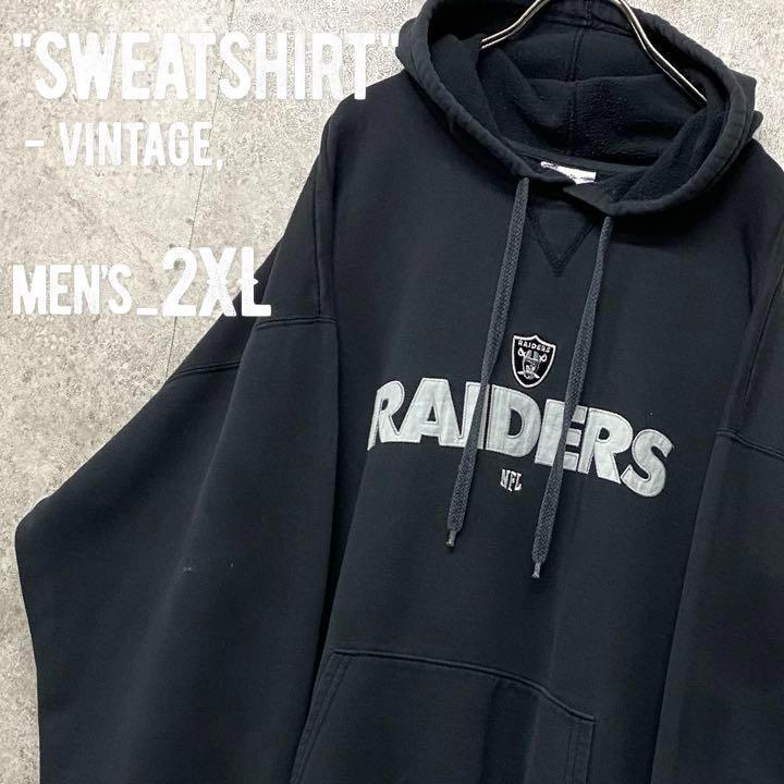 レアvintage《NFL》レイダース 刺繍スウェットパーカー メンズ2XL