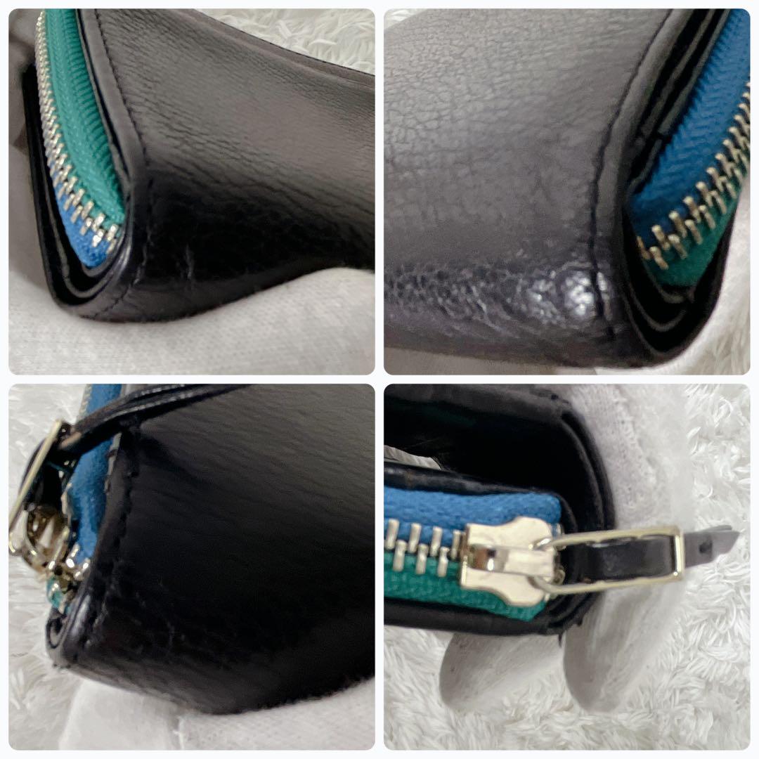 ✨美品✨ ポールスミス 二つ折り財布 ラウンドファスナー マルチカラー ミニ