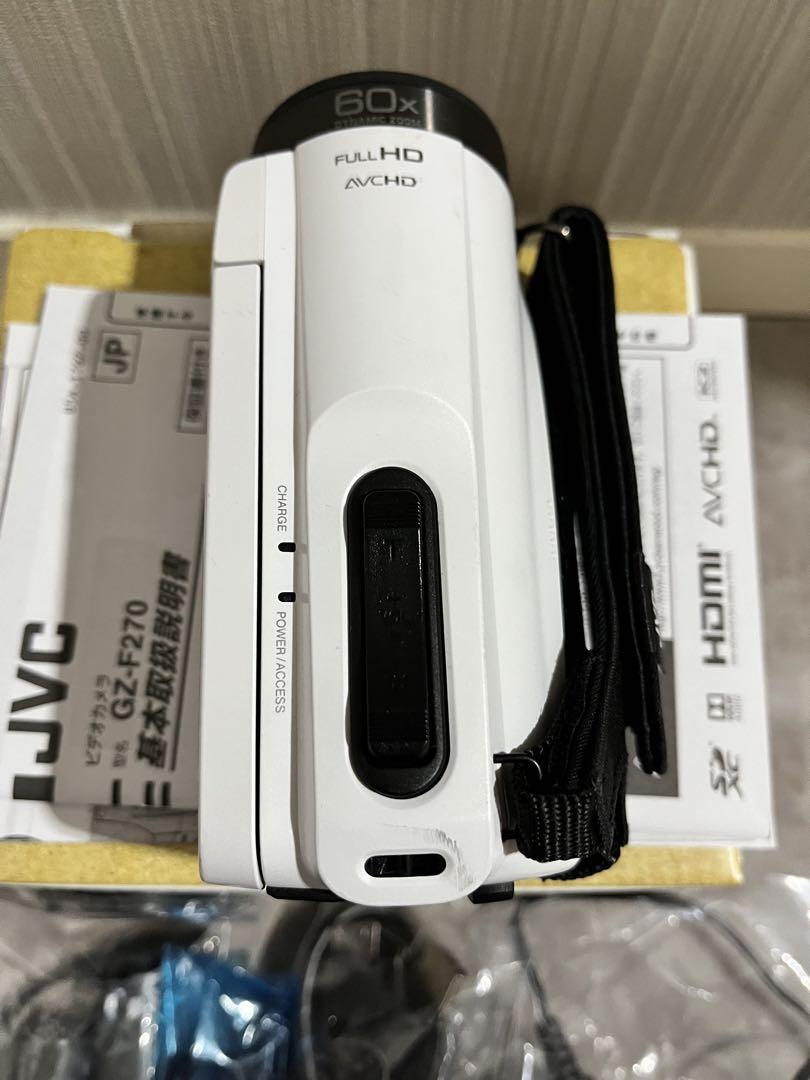 【逸品】 GZ-F270 JVC 美品 ホワイト 保証書有り デジカメ ビデオカメラ ビデオカメラ