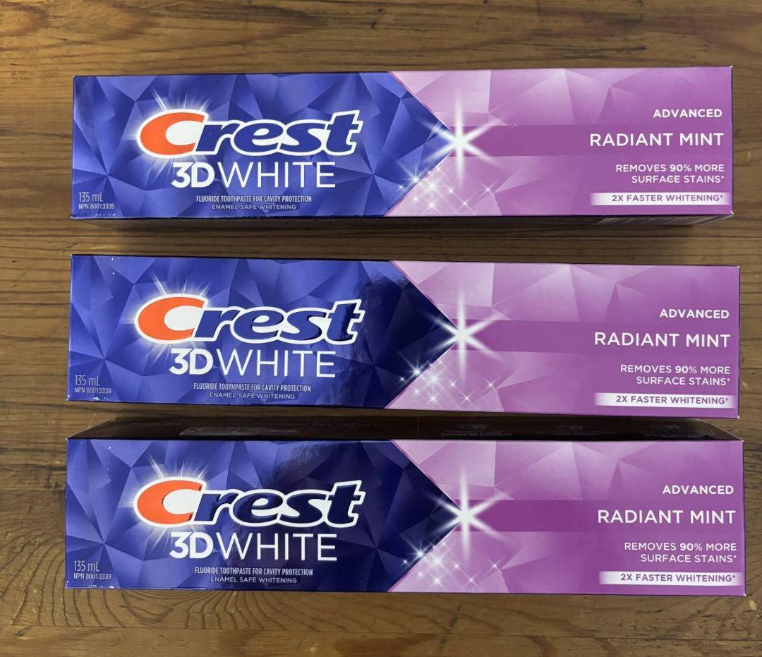 【新品】Crest 3D WHITE Radiant Mint 135ml 3本