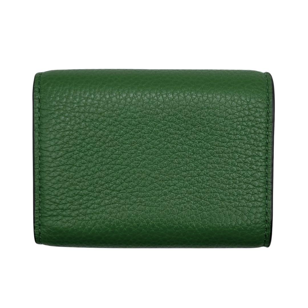 正規品 BURCH TORY コンパクトウォレット 緑 レザー 三つ折り財布 小物