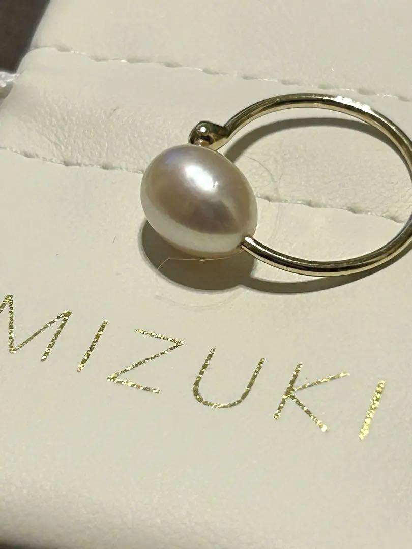 ★美品★MIZUKI 淡水パールダイヤモンドリング14KYG 10号