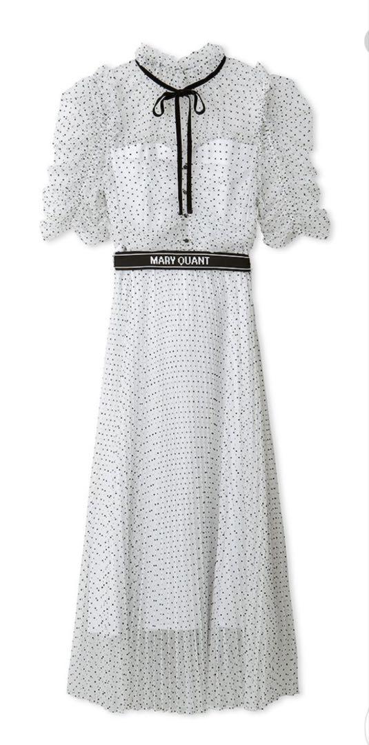 【LILY BROWN×MARY QUANT】ベルト付きドットチュールドレス