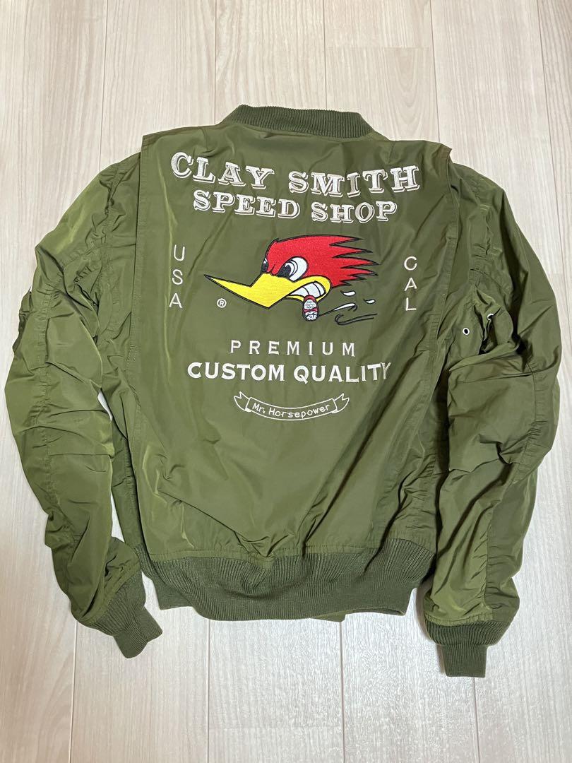CLAY SMITH ライディングジャケット MA-1 Mサイズ カーキ