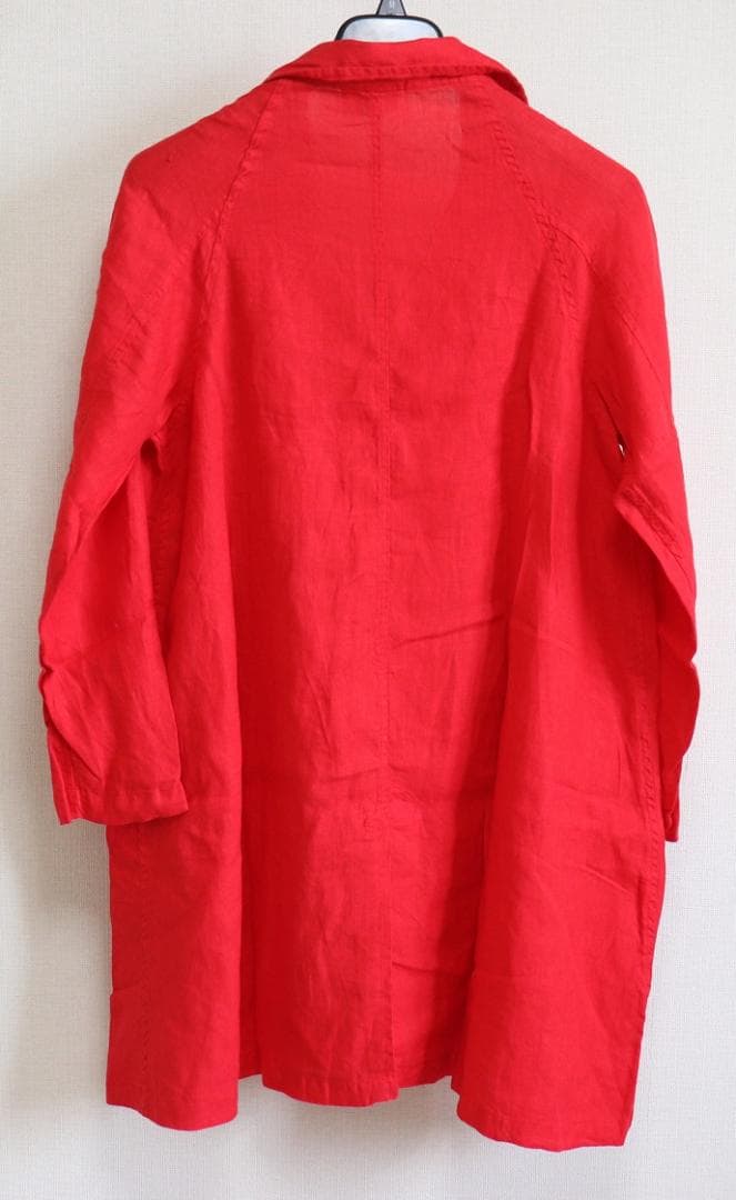 Yarmoヤーモ新品リネンコートR英国製 麻 Made in England M