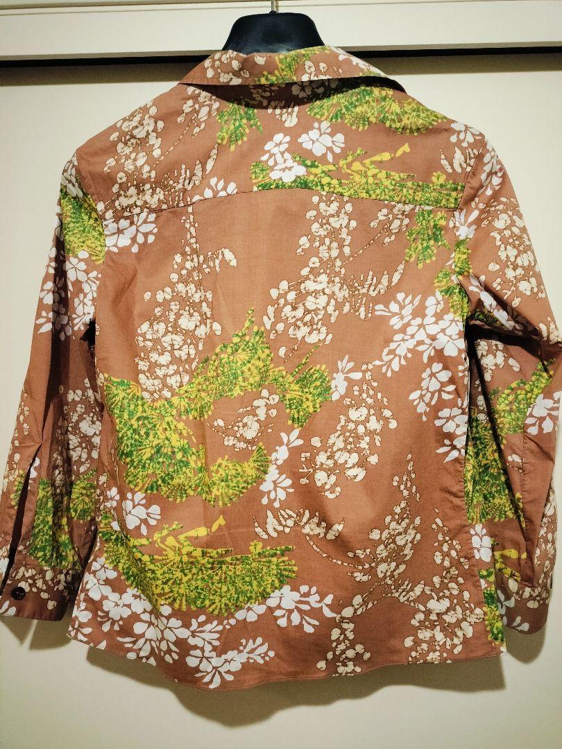 MARNI 花柄ブラウンシャツ 五分袖