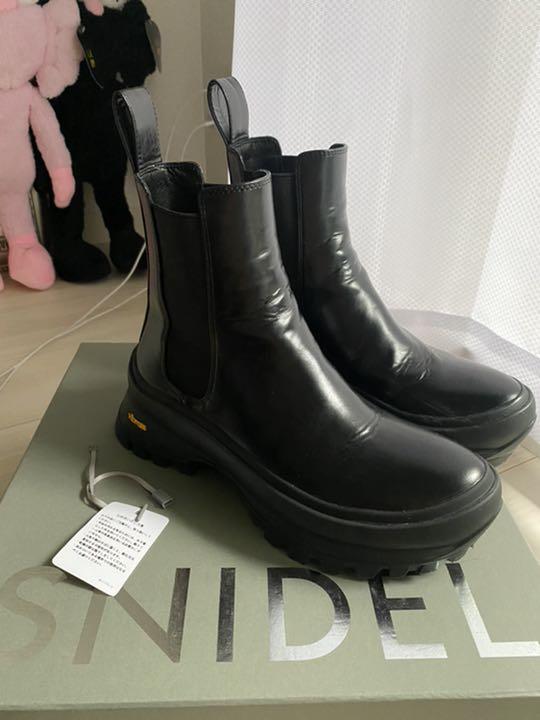 37 割引ブラック系 23cm激安正規品 早い者勝ち Snidel Vibram ブーツ サイドゴア ブーツ レディース ブラック系23cm Aci Md