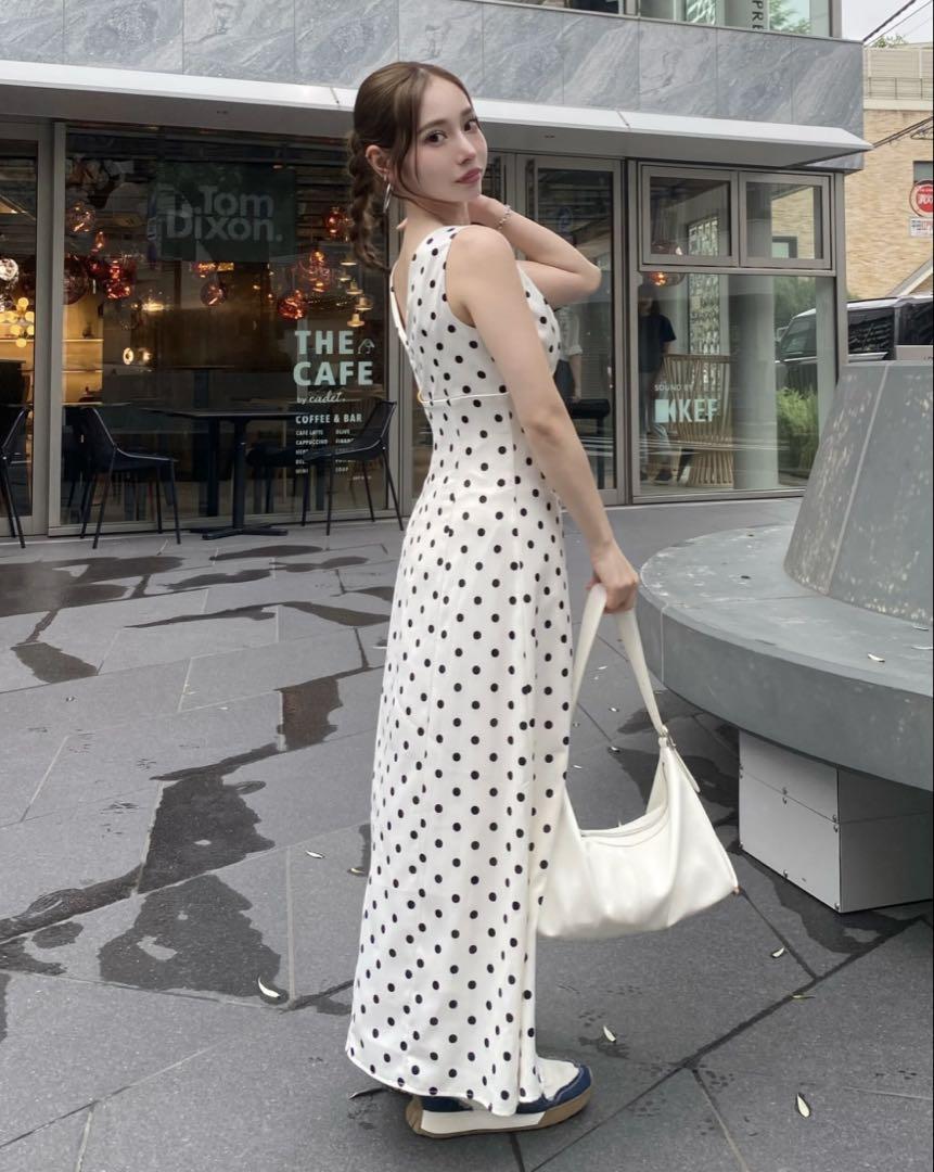 極美品 Bibiy BETTY DOT DRESS ドットワンピース ホワイトM