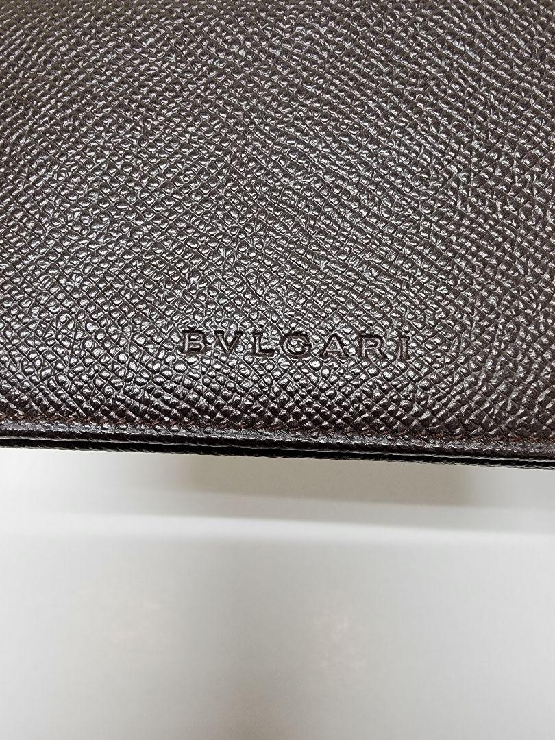 BVLGARI ダークブラウン レザー 名刺入れ