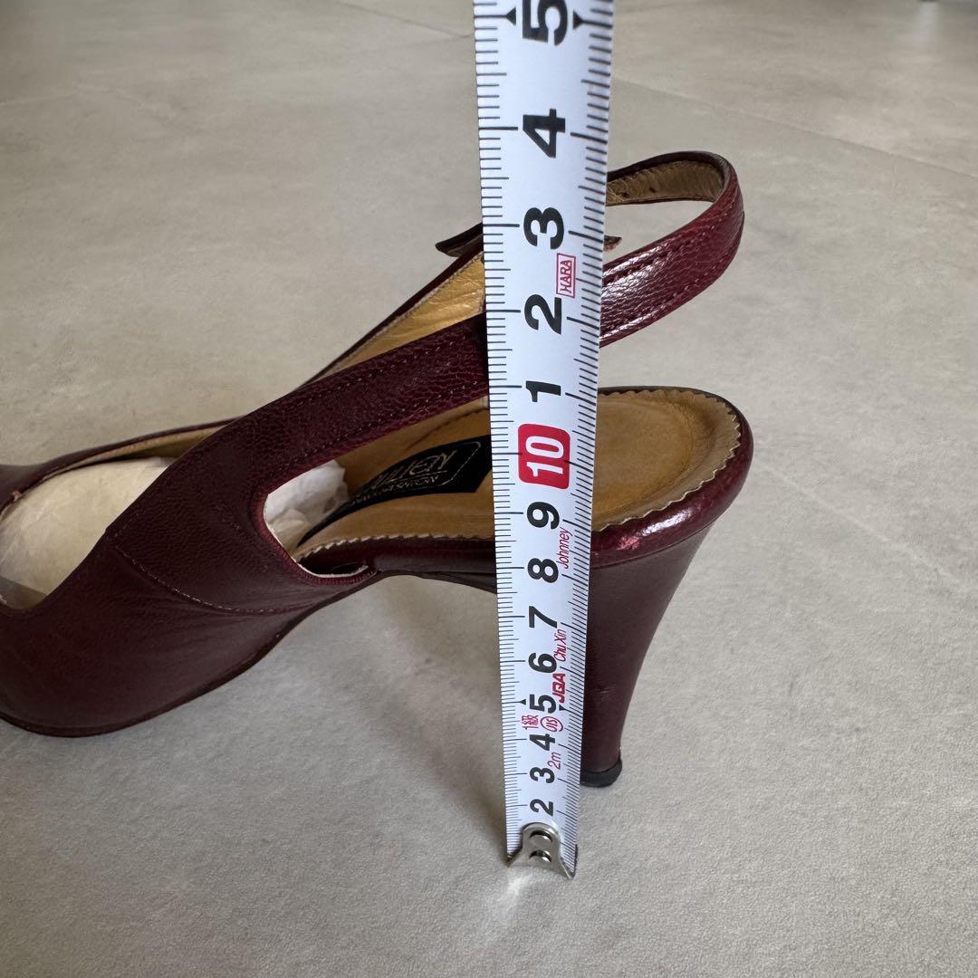 Lu ルー レザーボウブレードヒールスリングバックパンプス