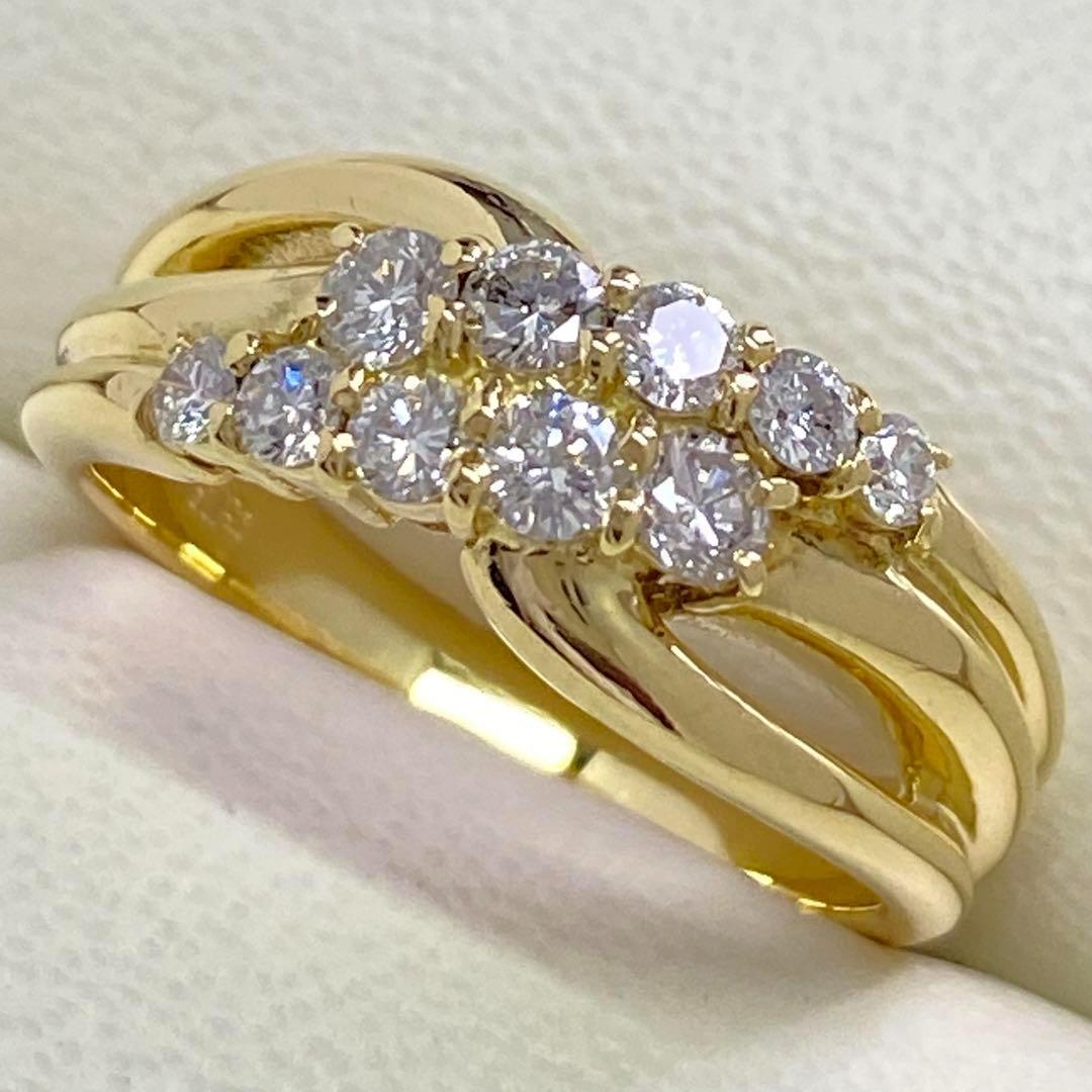 K18　天然ダイヤモンドリング　0.50ct　サイズ11号　5.64ｇ　送料無料