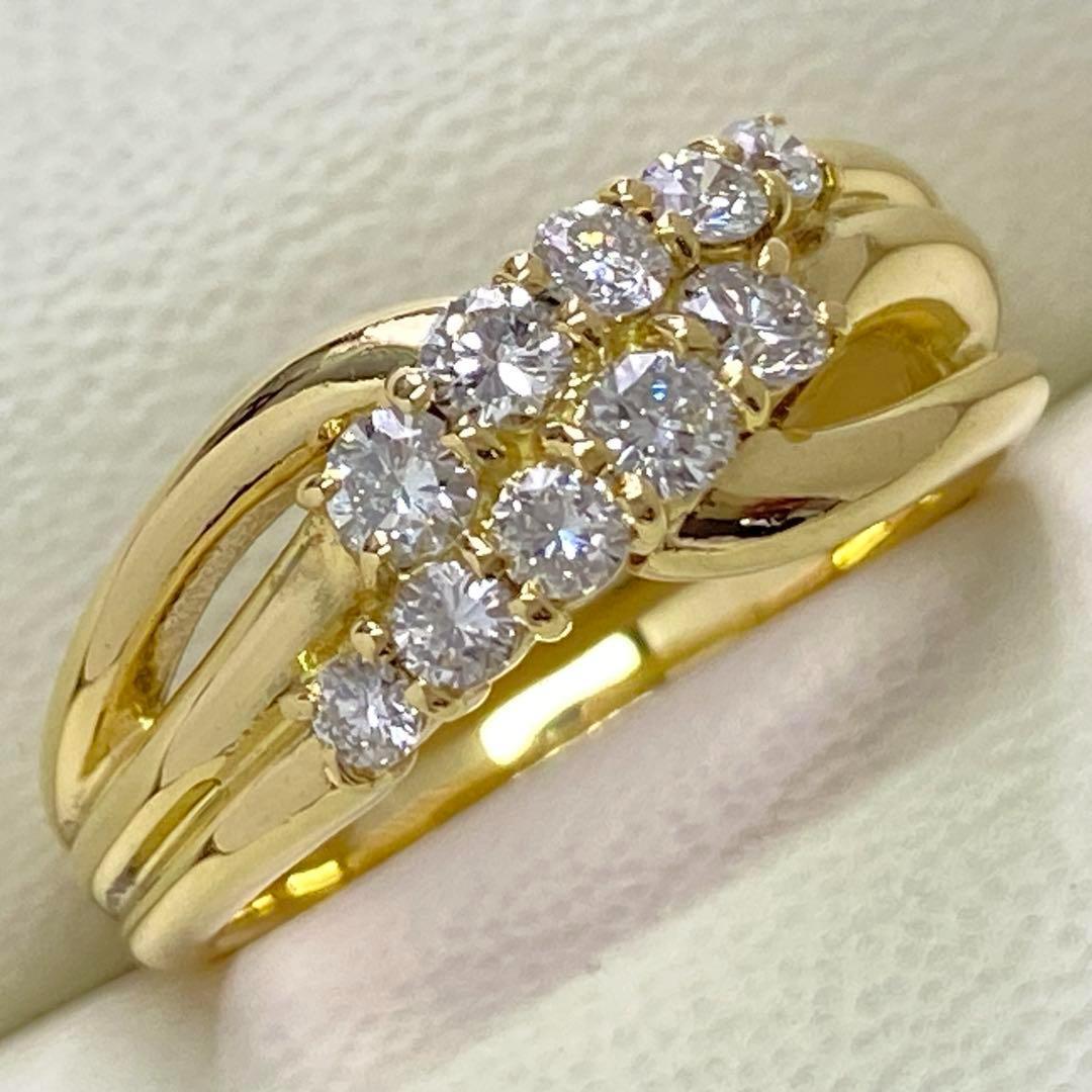 K18　天然ダイヤモンドリング　0.50ct　サイズ11号　5.64ｇ　送料無料