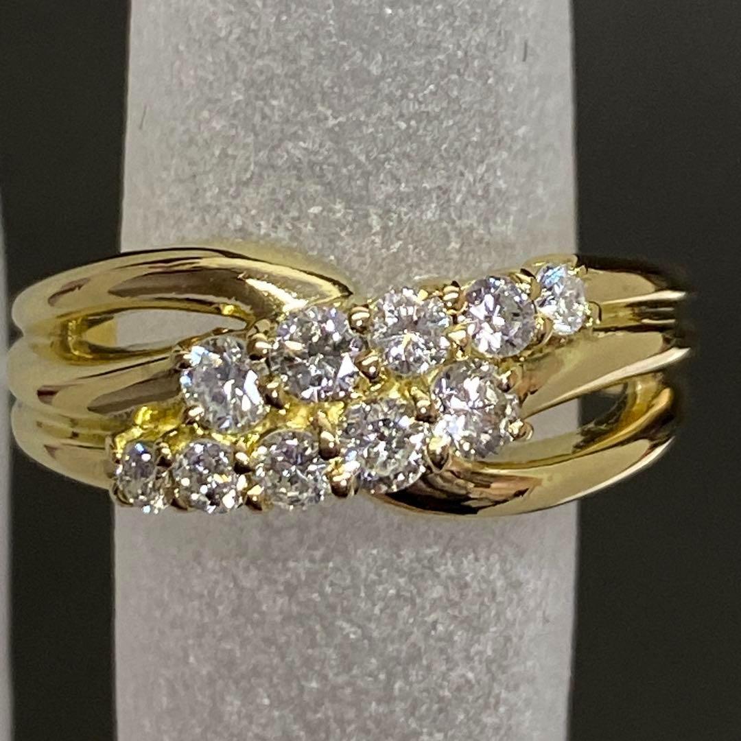 K18　天然ダイヤモンドリング　0.50ct　サイズ11号　5.64ｇ　送料無料