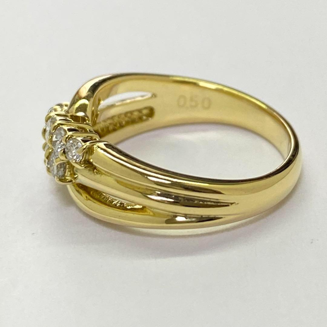 K18　天然ダイヤモンドリング　0.50ct　サイズ11号　5.64ｇ　送料無料