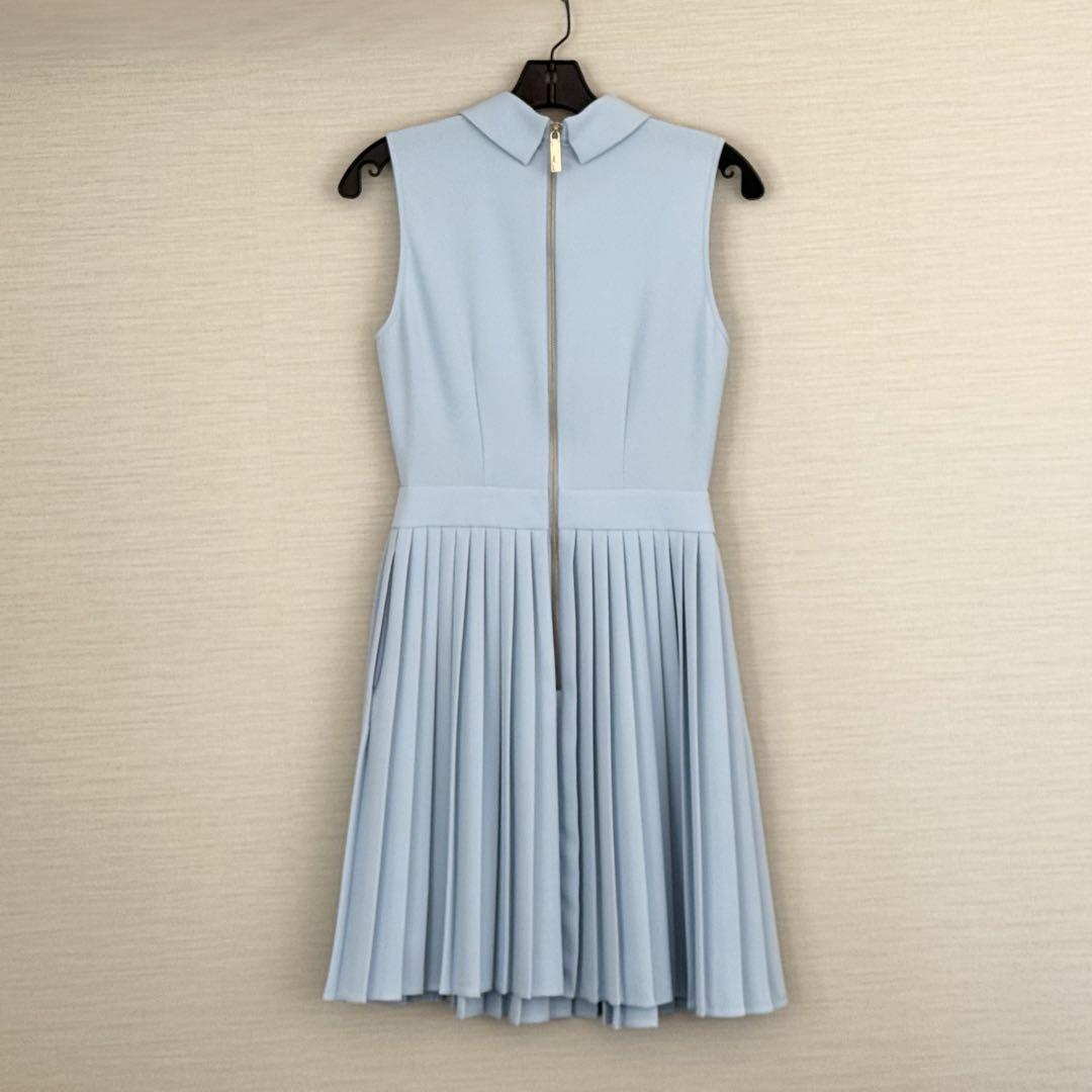 TED BAKER テッドベイカー ネックリボンが素敵 プリーツ ワンピ Ted baker テッドベイカー ピンタック リボン プリーツ