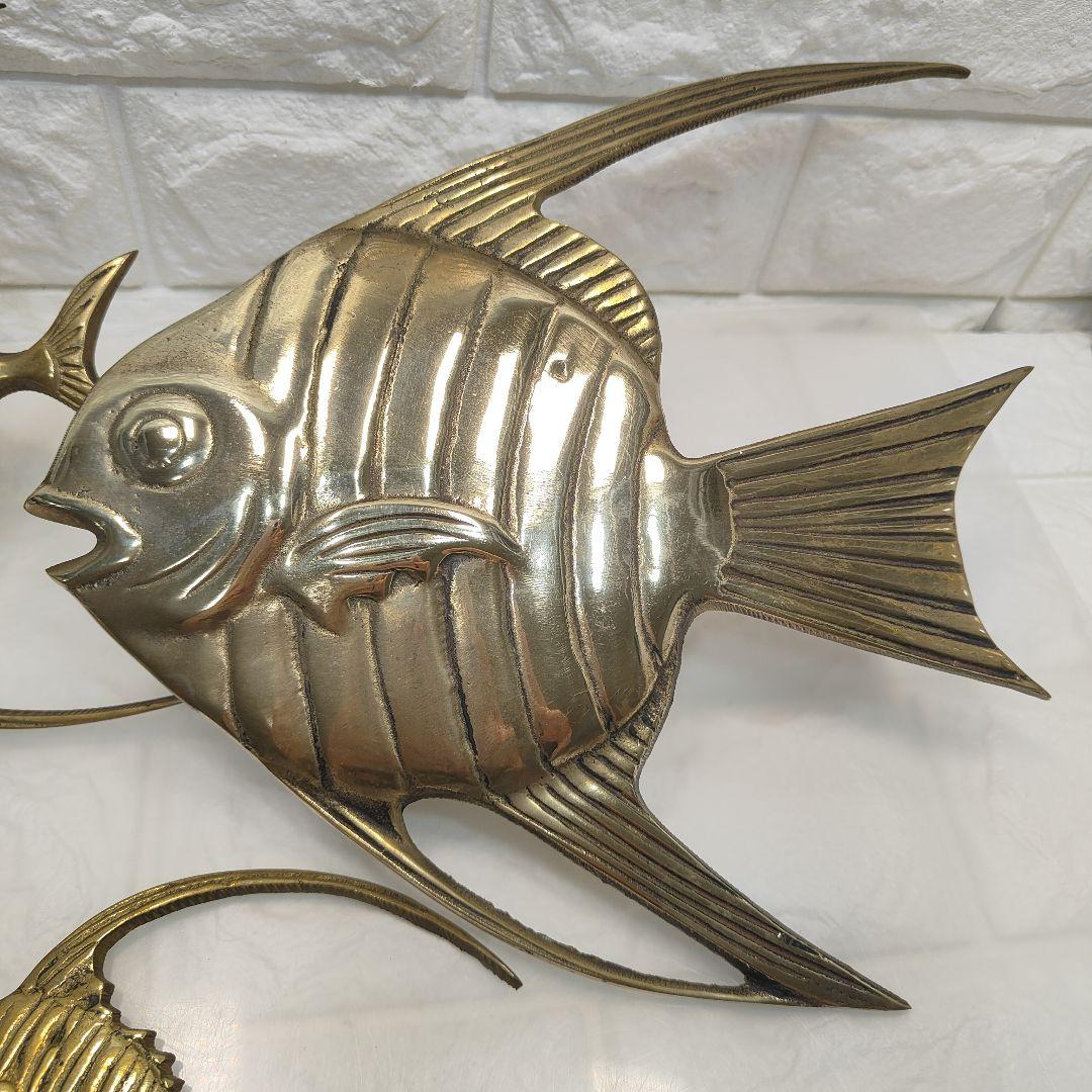 【真鍮】魚　壁掛け インテリア お洒落　アンティーク雑貨