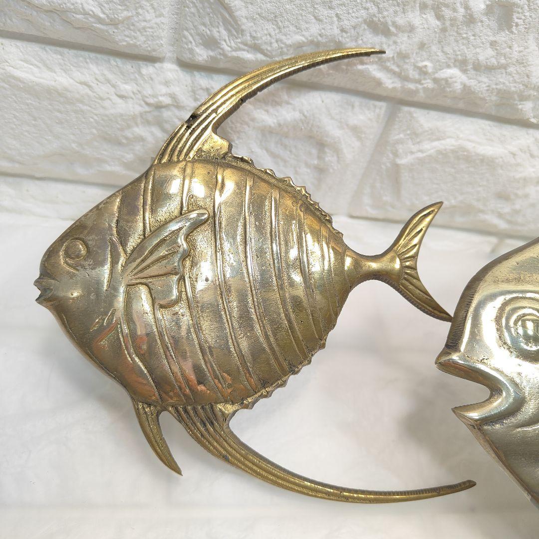 【真鍮】魚　壁掛け インテリア お洒落　アンティーク雑貨