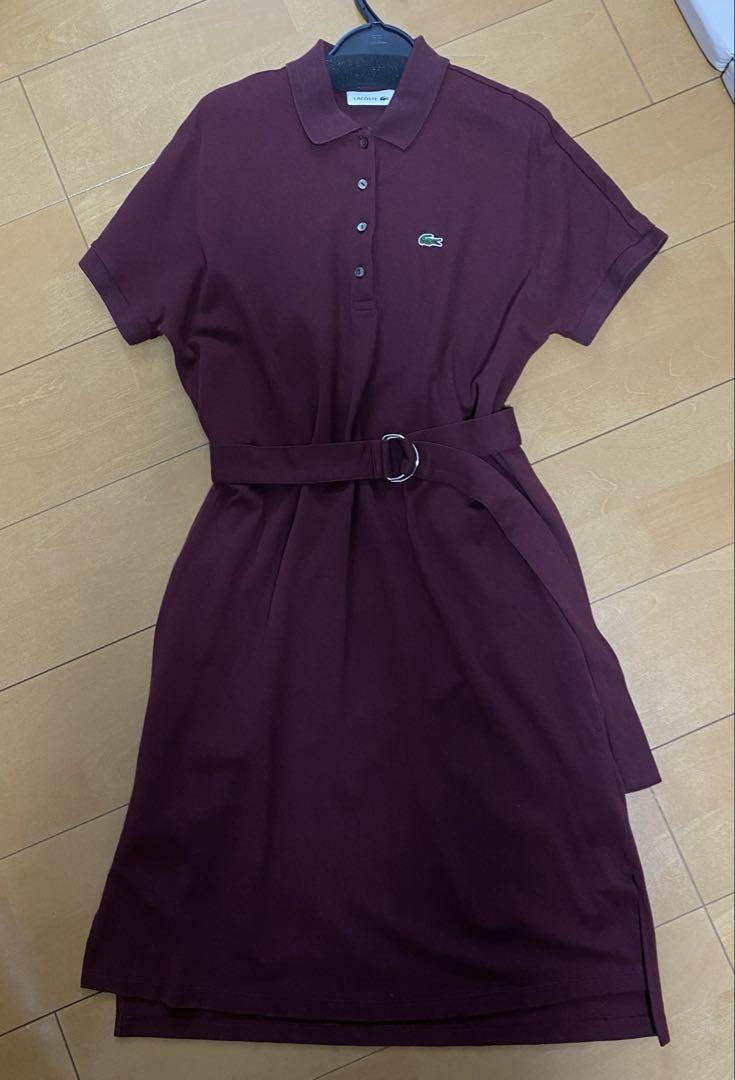 【お値下げ】Lacoste キモノスリーブポロドレス ベルト付き