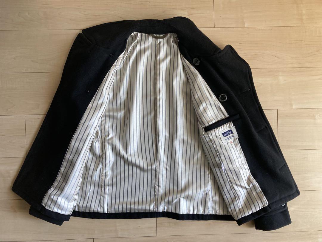 Pherrow's ウールダブルブレスト ピーコート 黒 42 XL