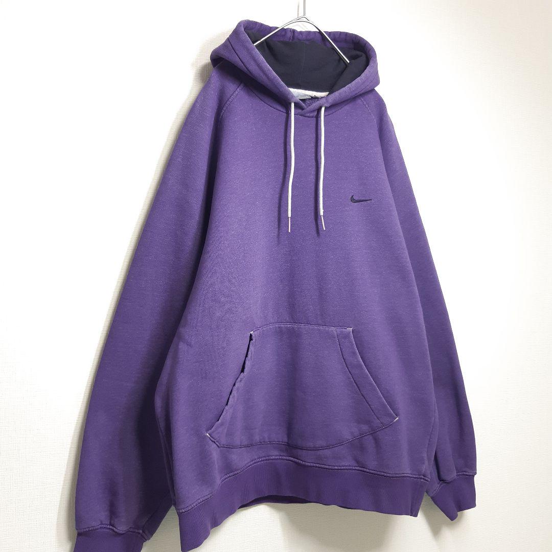 ワンポイン NIKE ナイキ 00s グレータグ プルオーバー パーカー パープル L 7WGBc-m42186111826 プルオーバ