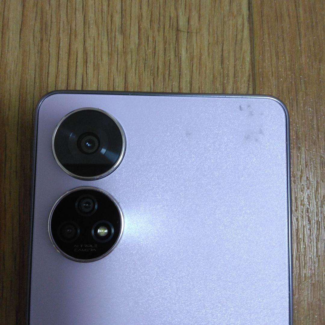 パープル スマートフォン 6.5インチ デュアルカメラ