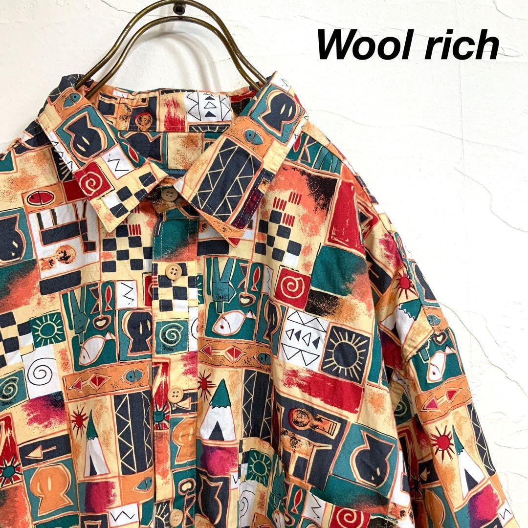 USA規格 Wool rich ウールリッチ 総柄 デザインシャツ