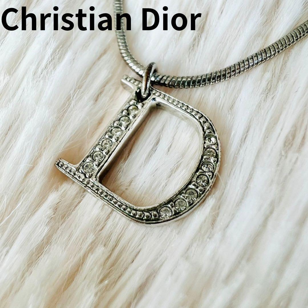 ✨極美品✨ Dior ディオール ネックレス Dロゴ ラインストーン