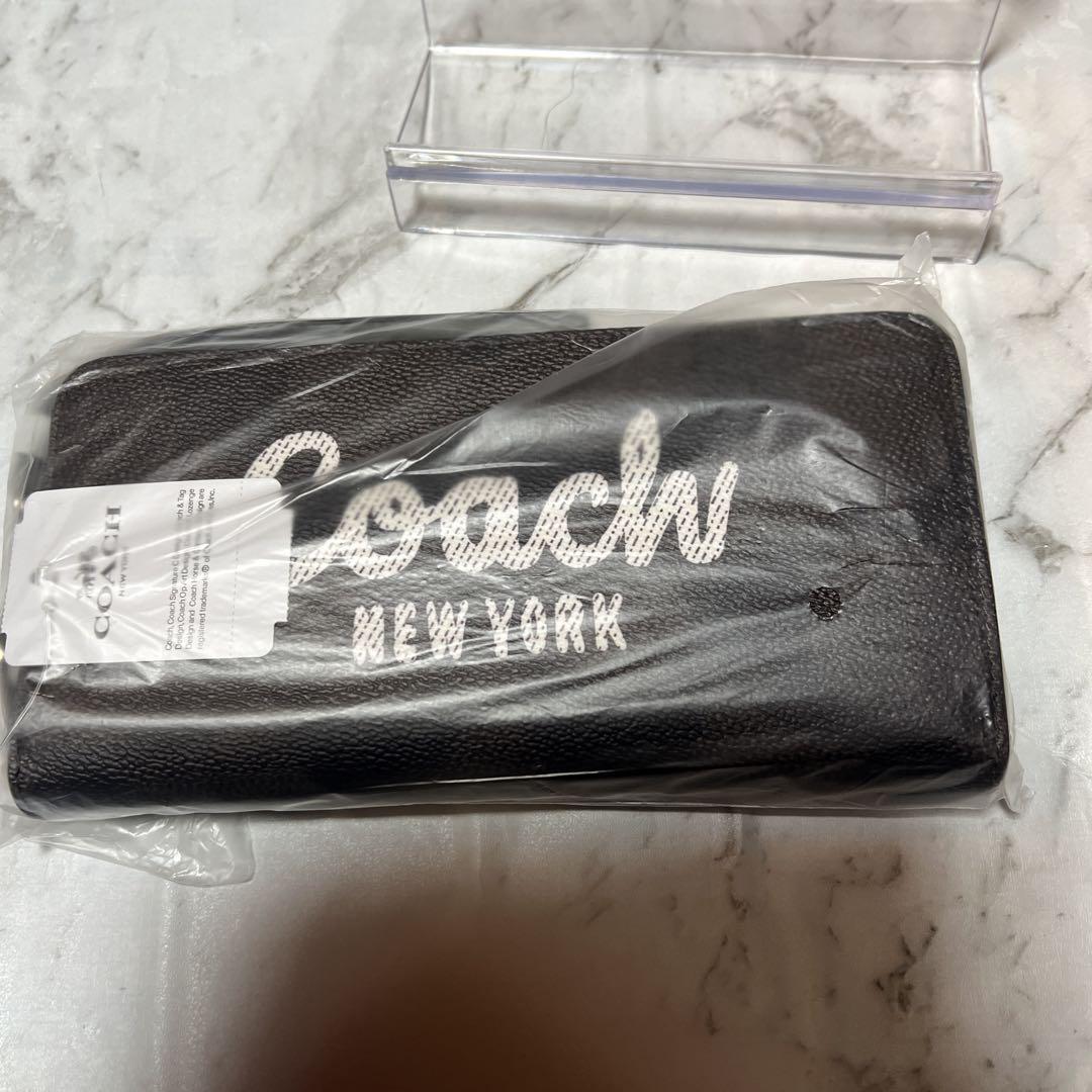 COACH ブラウン長財布 シグネチャー ウォルナット×チョーク 新品