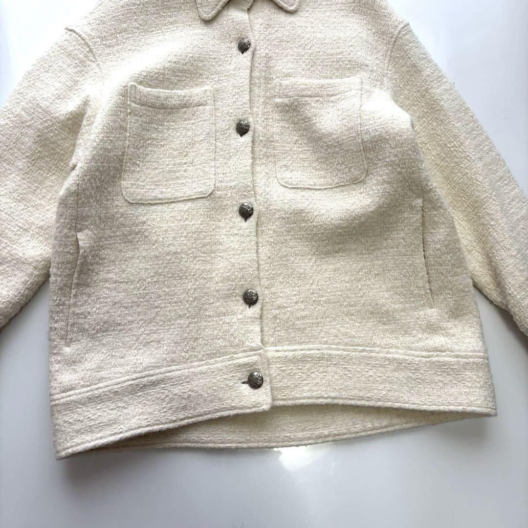 美品 MUSE ミューズ ドゥーズィエムクラス ツイード ジャケット ホワイト