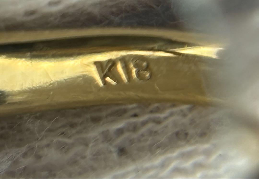 K18 天然血赤国産本珊瑚　ダイヤモンド付き　16号 指輪リング　（A568）
