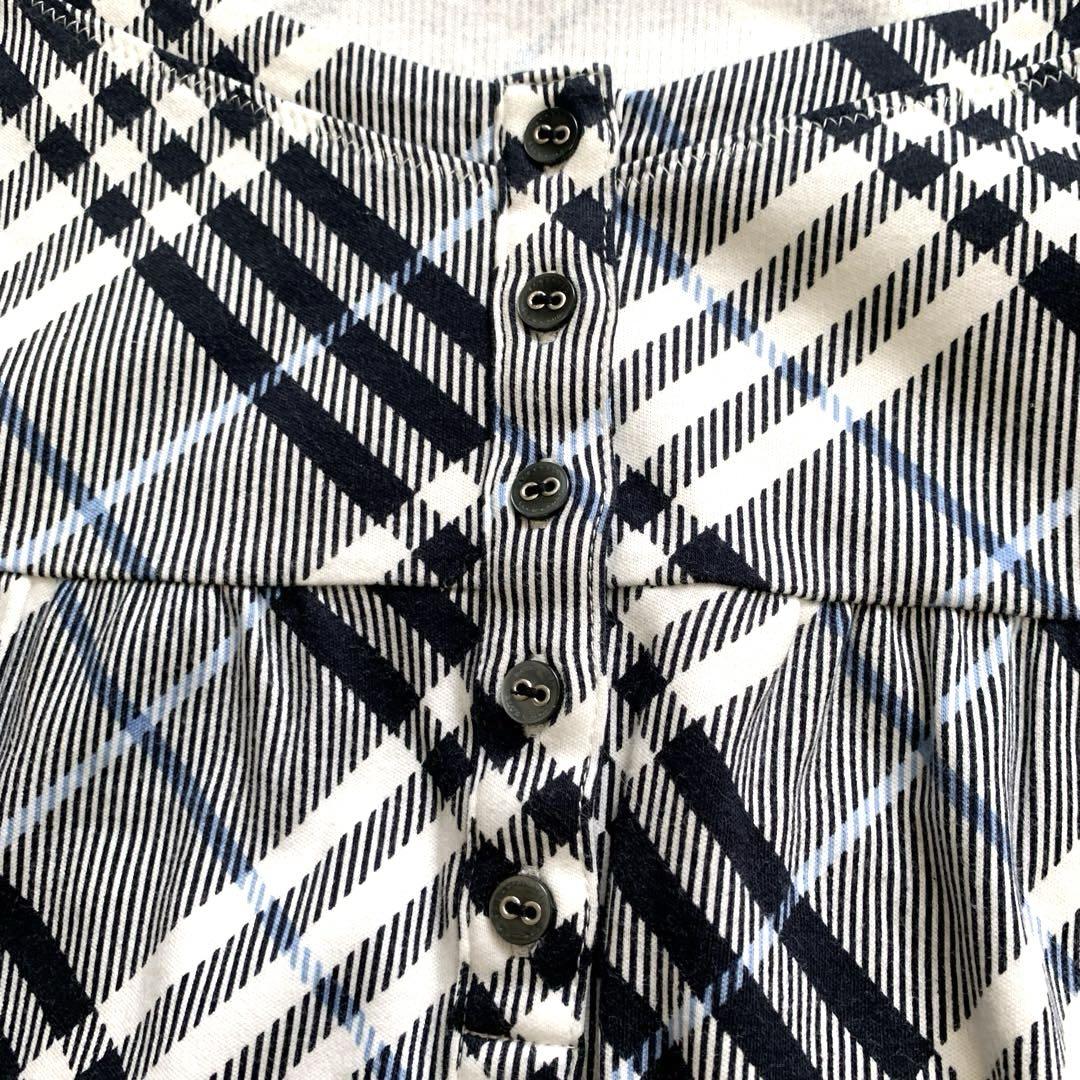 BURBERRY バーバリー パフスリーブチュニック 紺 M ノバチェック