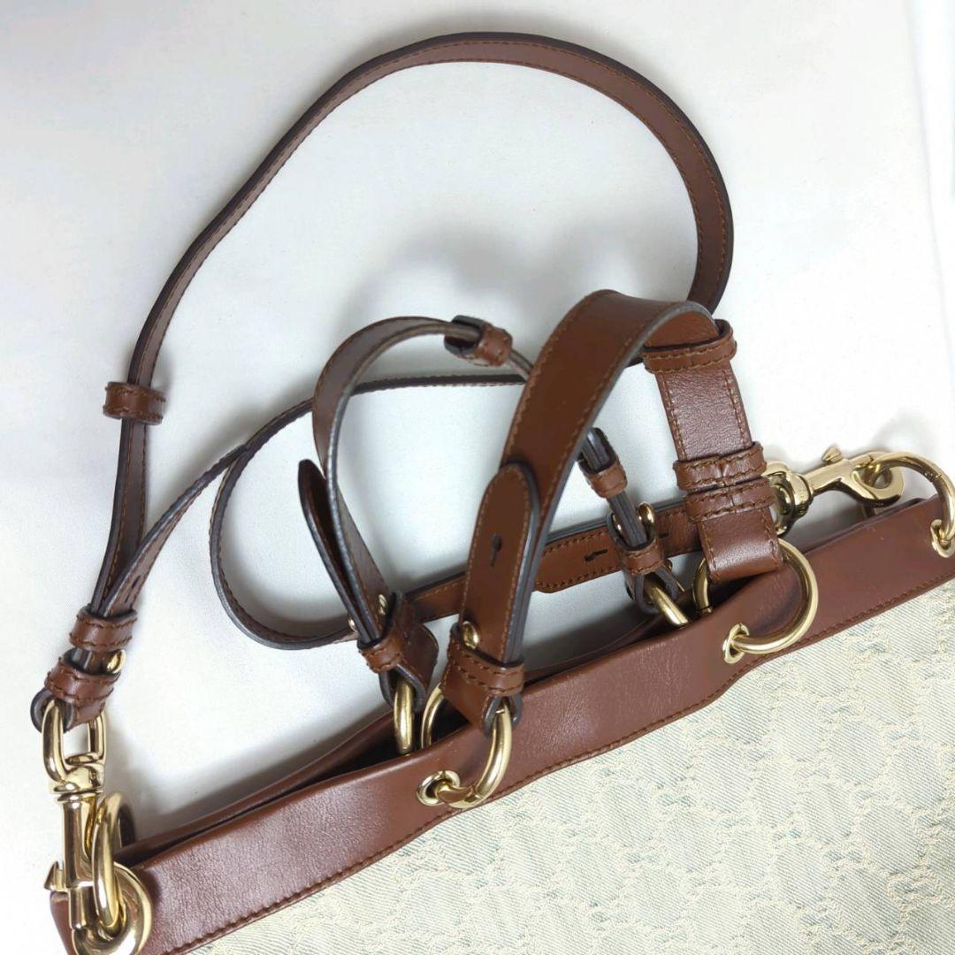 GUCCI グッチ バレンタイン GG柄 デニム 2way ハンドバッグ