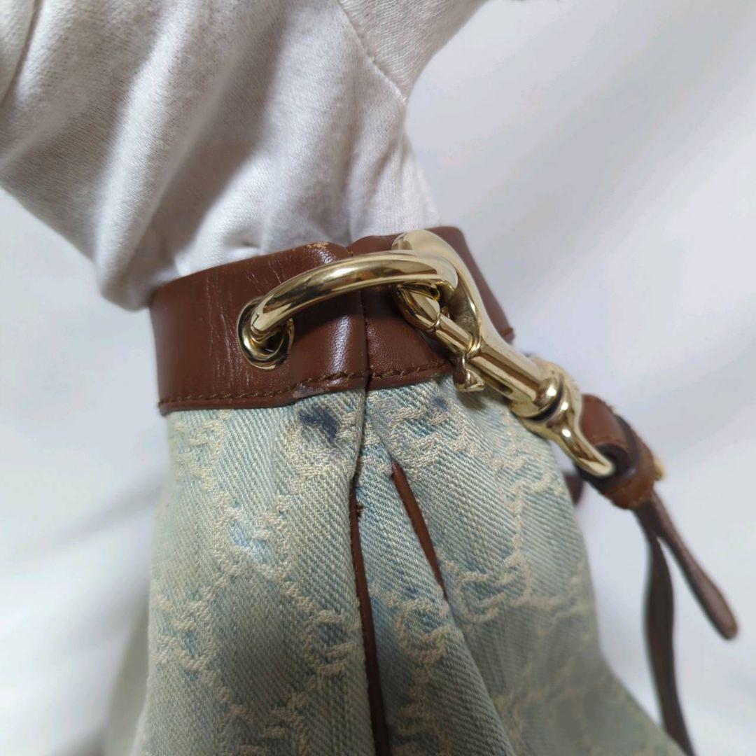 GUCCI グッチ バレンタイン GG柄 デニム 2way ハンドバッグ