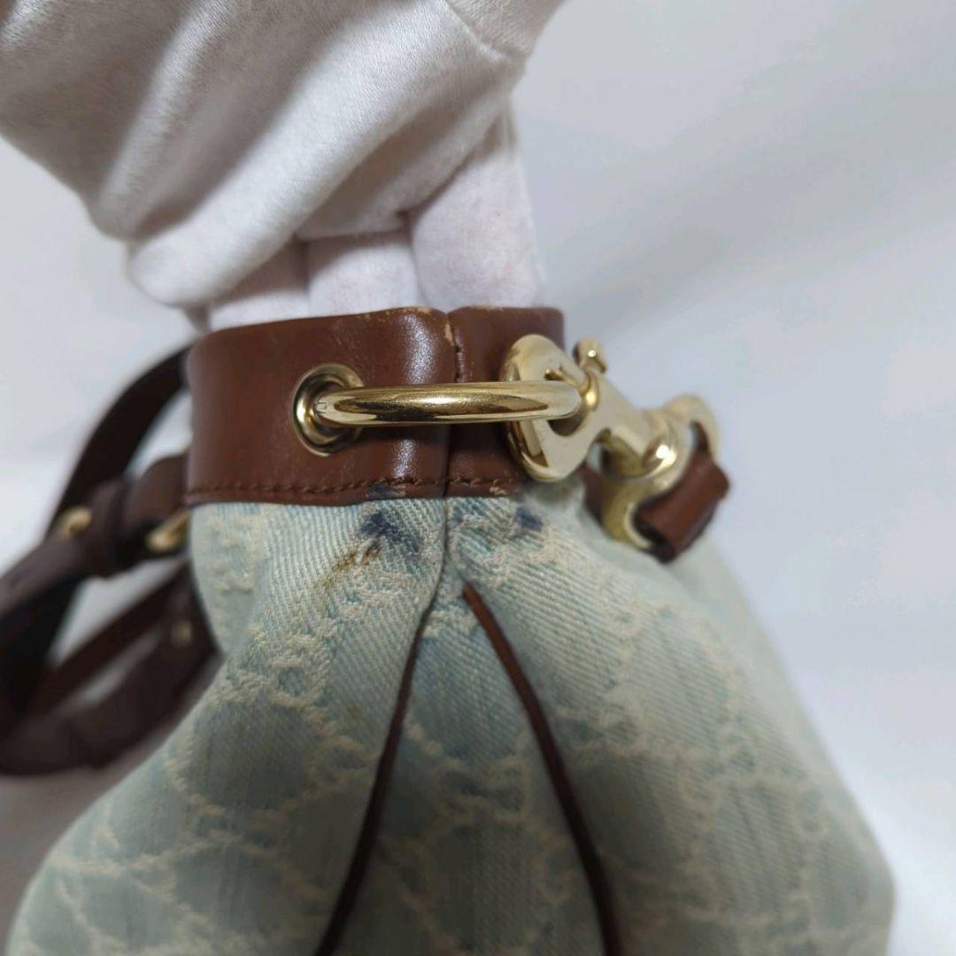 GUCCI グッチ バレンタイン GG柄 デニム 2way ハンドバッグ