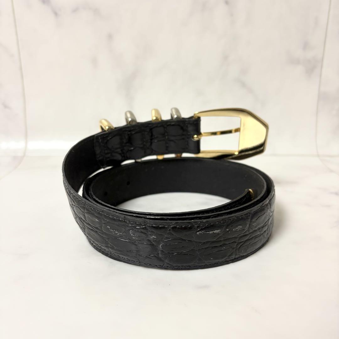 VERSACE ヴェルサーチ クロコ 金銀コンビ4連 ベルト