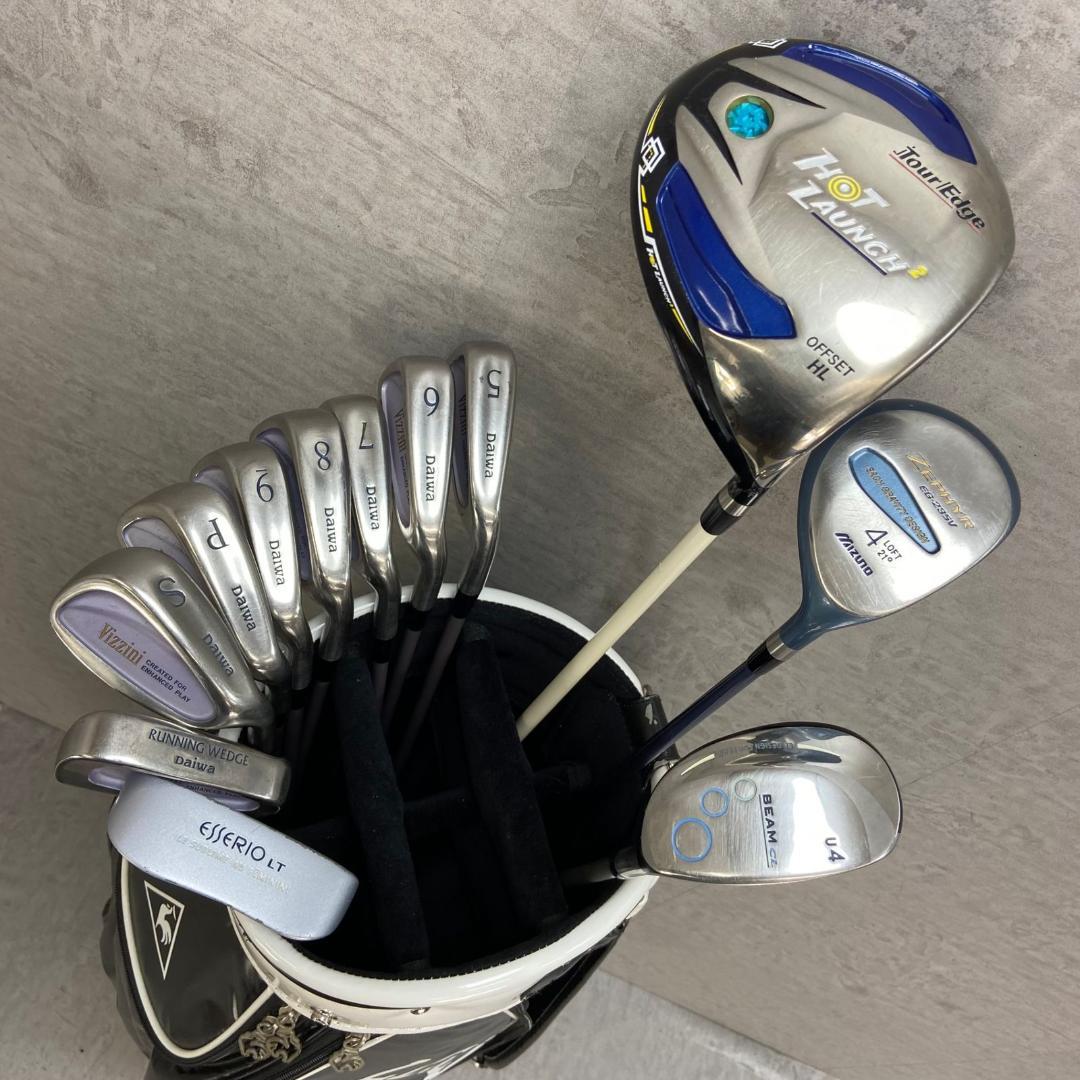 ツアーエッジ　ミズノ　レディースゴルフ12本セット　L　右利き用　キャディバッグ