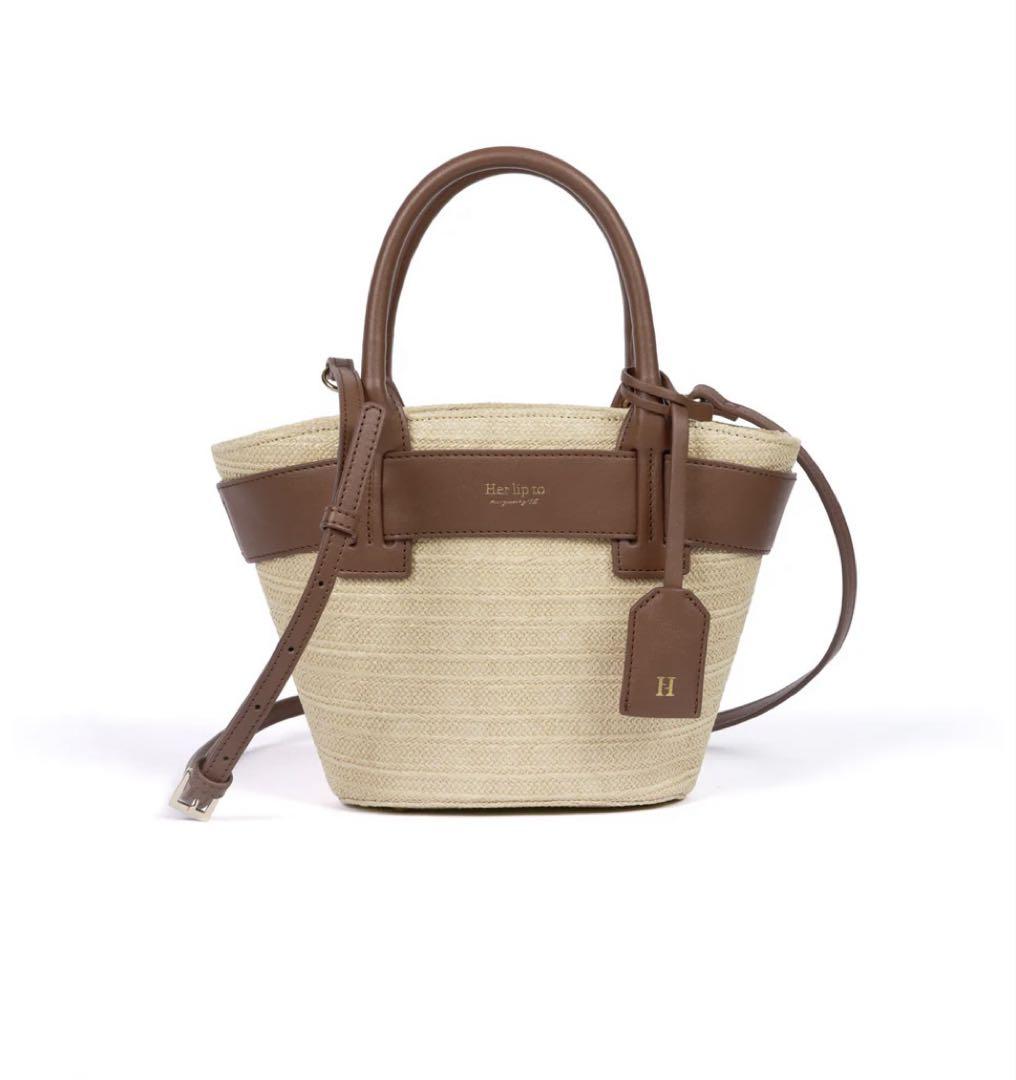 herlipto　Palma Tote Bag　taupe　かごバッグ herlipto Palma Mini Tote Bag taupe - メルカリ