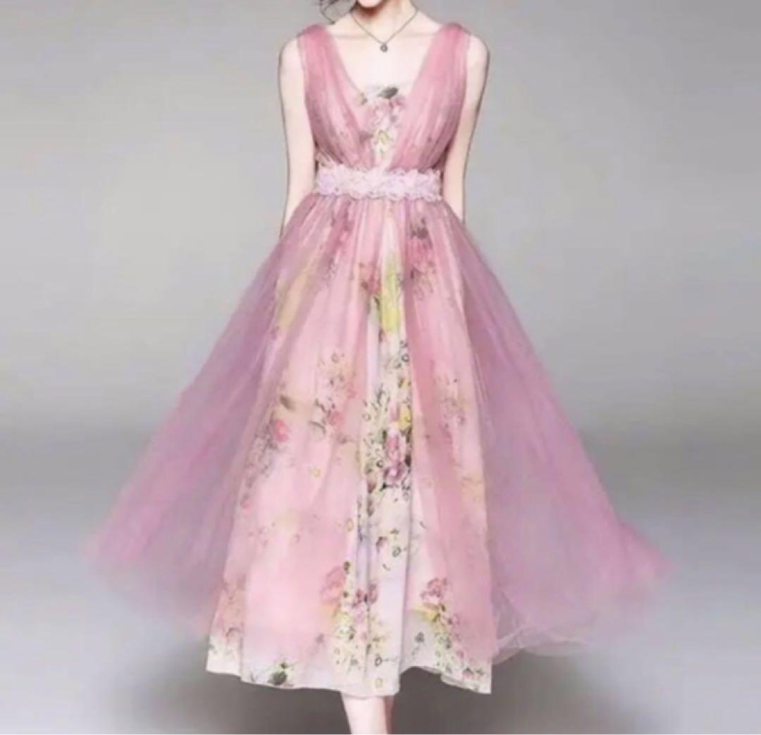 新品✨人気インポート商品❤️可愛すぎるピンクロングワンピ♡春コーデ　No.4