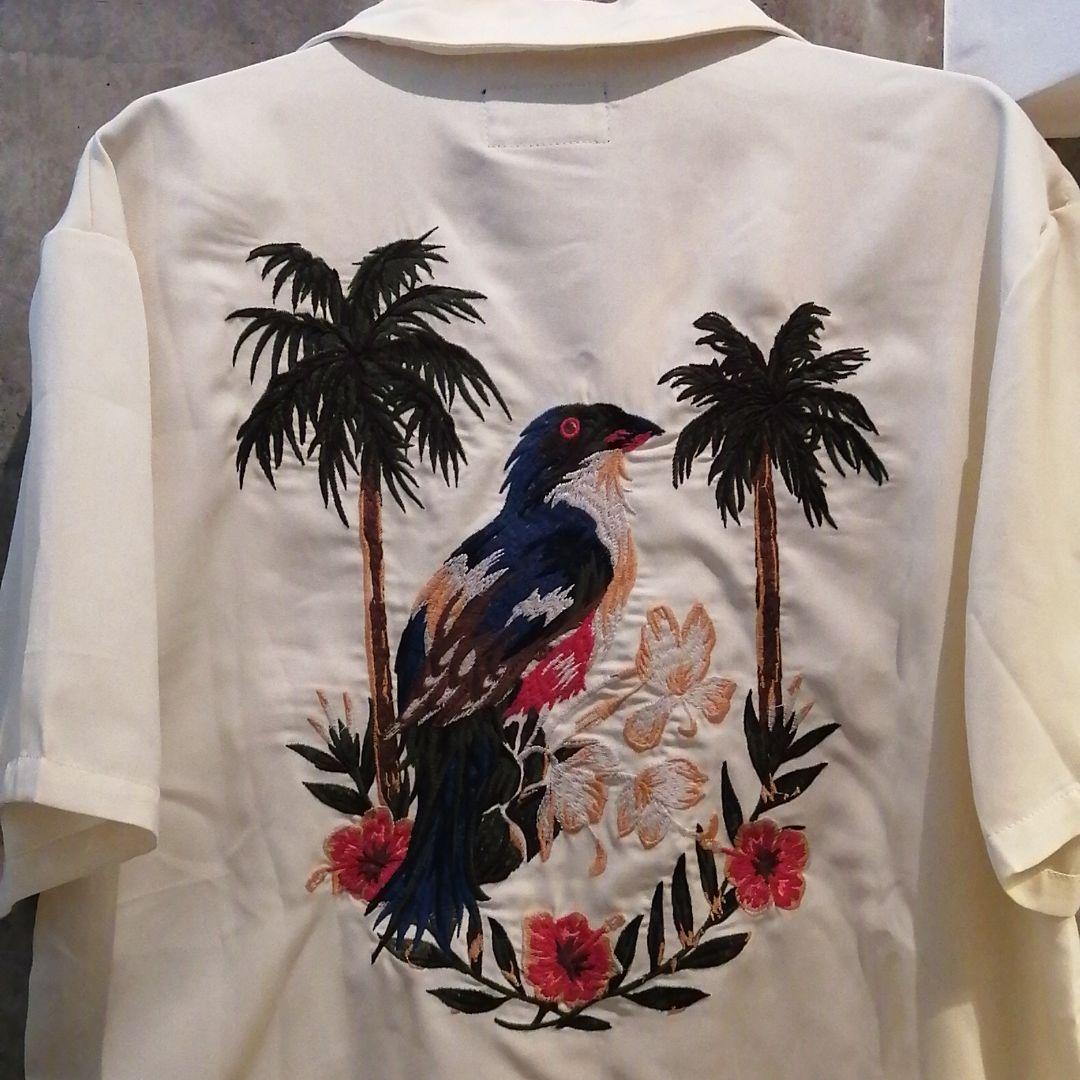 和鳥刺繍XLサイズ】glambオープンカラー ZARA ブラックアイパッチ