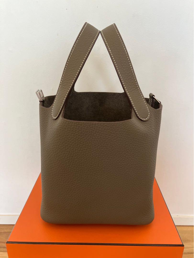 W刻印 エルメス ピコタンロック PM シルバー金具 エトゥープ