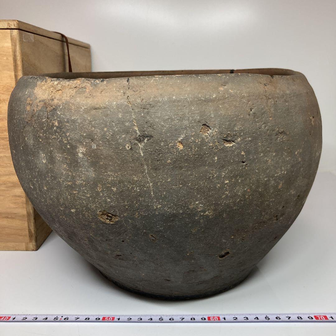 通販 人気】 古代 壺 木箱付 直径約30㎝ Y4-0520①タニチ 陶芸