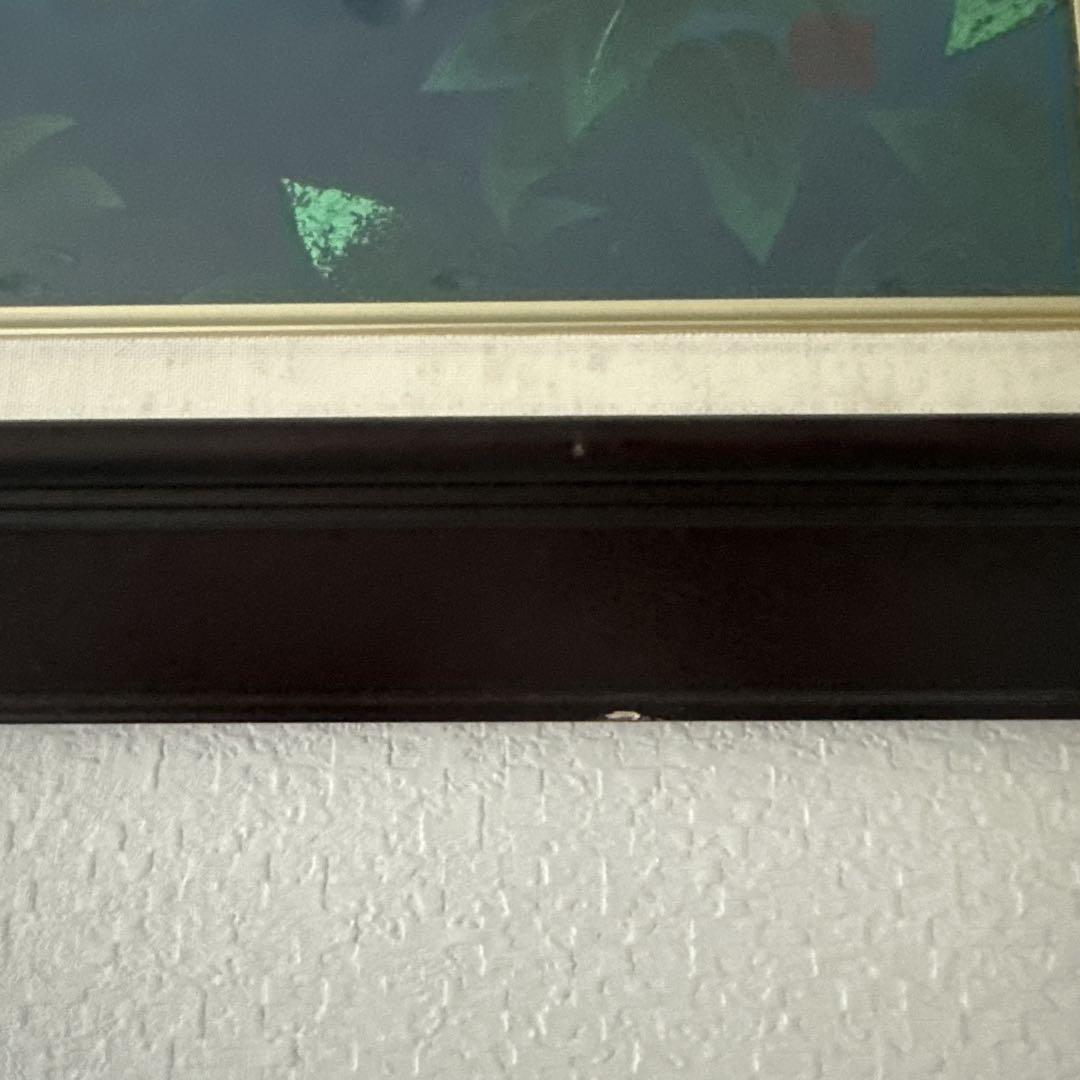 フクロウの絵画 木製フレーム付き
