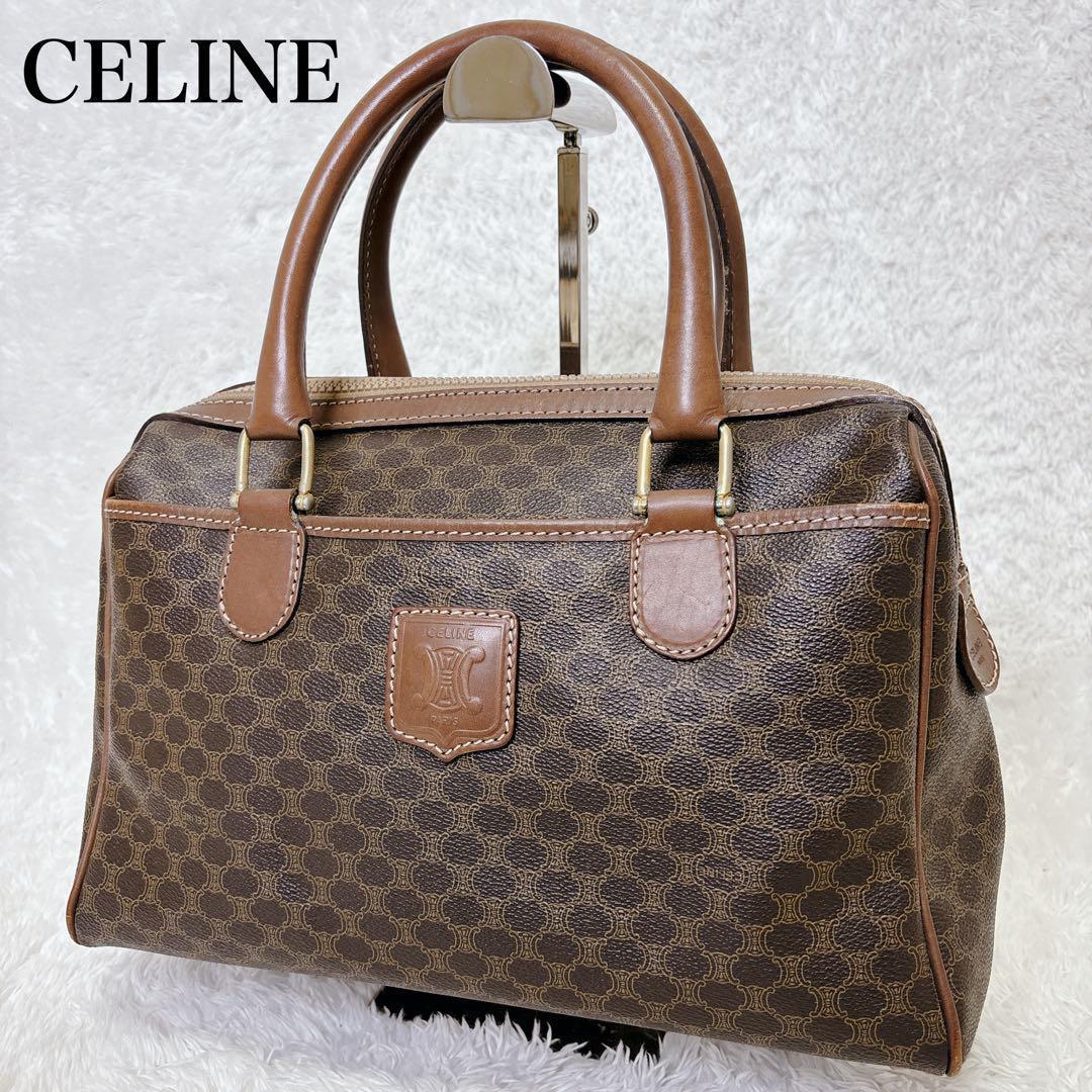 美品　セリーヌ　ミニボストンバッグ　マカダム　トリオンフ　PVC