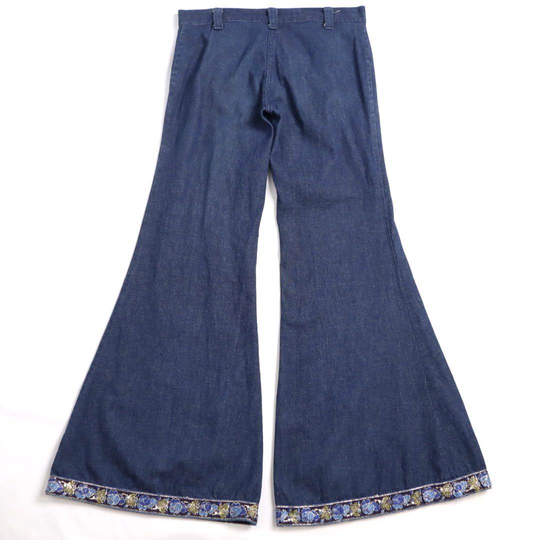 Vintage 60s 70s デコレーション フレア ベルボトムデニム