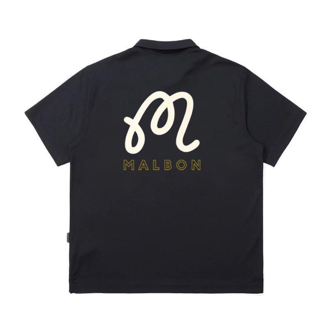 MALBON 25新作マルボンゴルフ ポロシャツ Tシャツメンズ ネイビー　L MALBON 25新作マルボンゴルフ ポロシャツ Tシャツメンズ