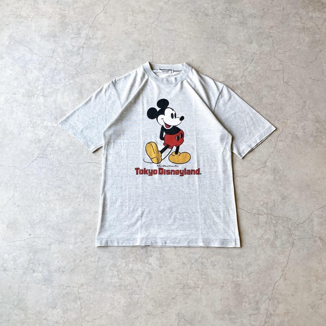 90s 日本製 ディズニー公式 ヴィンテージTシャツ ミッキー 霜降りグレー