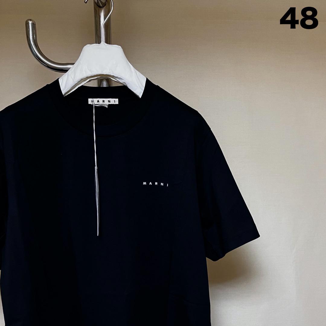 新品 48 22ss MARNI 胸ミニロゴ Tシャツ 黒 3712